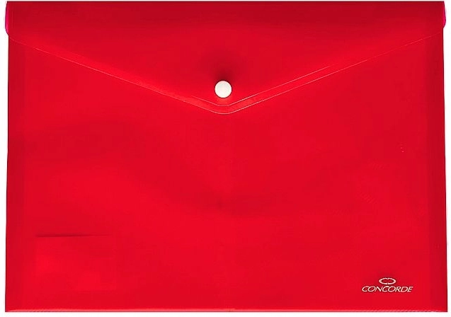 Teczki na dokumenty z zatrzaskiem A4 przezroczyste czerwone CONCORDE