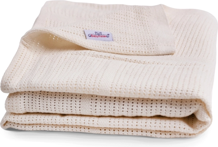 BabyMatex bawełniany kocyk dzianinowy Sisi 75 × 100 cm ecru (kość słoniowa)
