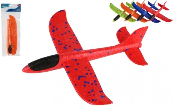 Samolot rzutowy ze styropianu 22 cm, 4 kolory, w woreczku