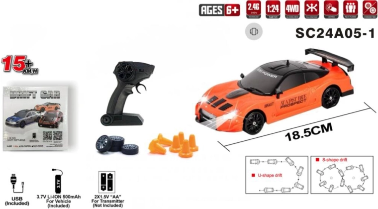Samochód RC do driftu 4x4 zdalnie sterowany