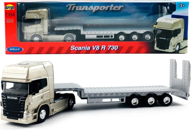 Welly ciężarówka Scania 1:64 z naczepą