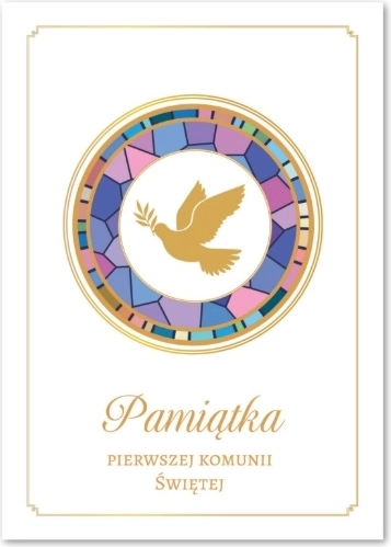Pamiątka Pierwszej Komunii Świętej – album z witrażem (fioletowy)