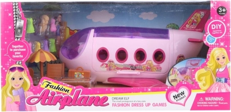 Modny samolot dla lalek z akcesoriami