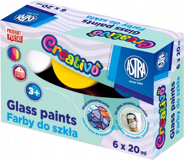 Farby do szkła ASTRA CREATIVO 6×20 ml