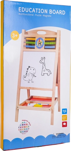 Drewniana tablica z liczydłem i akcesoriami