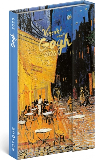 Notique tygodniowy terminarz Vincent van Gogh 2026 z magnetycznym zamknięciem, 13 x 21 cm
