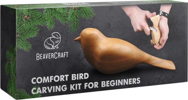 BeaverCraft Comfort Bird zestaw do rzeźbienia w drewnie dla początkujących