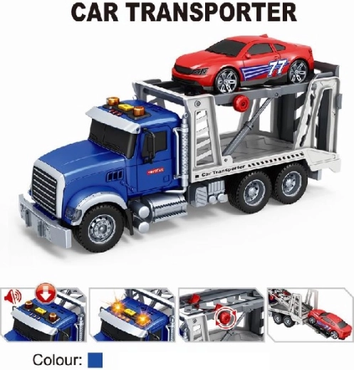 autko z lawetą 1:14 z napędem typu pull-back i światłem