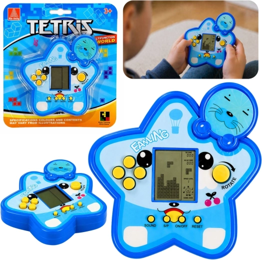 Elektroniczna gra Tetris w kształcie gwiazdy, niebieska