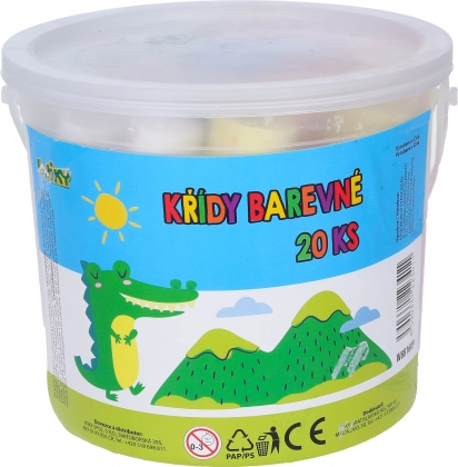 Okrągłe kredy chodnikowe 20 szt. w wiaderku