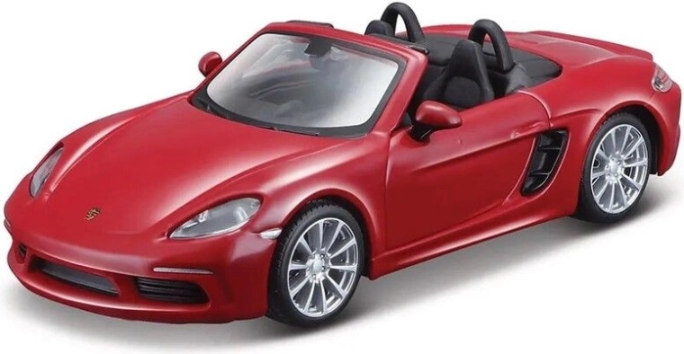 Bburago Porsche 718 Boxster ciemnoczerwony 1:32