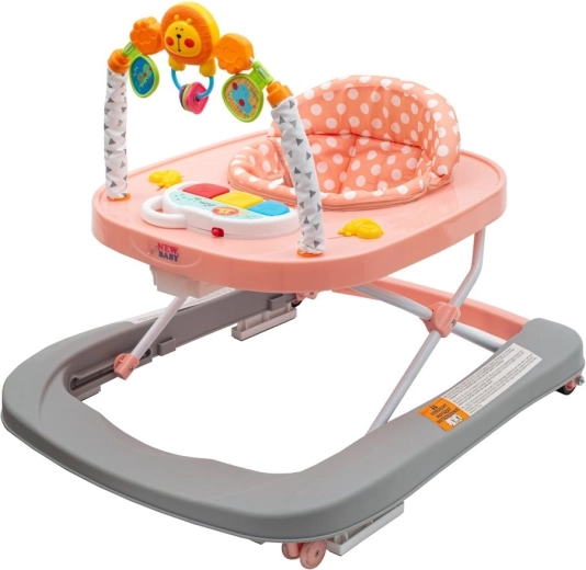 Chodzik dziecięcy z silikonowymi kółkami NEW BABY Forest Kingdom Pink