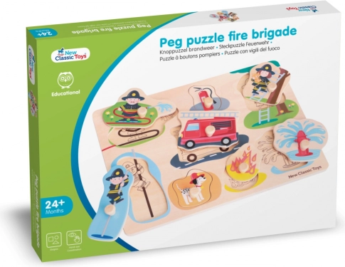 Drewniane puzzle układanka Strażacy - 8 szt.