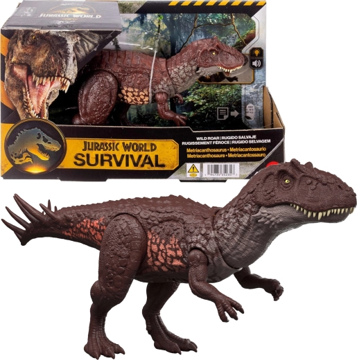Interaktywny dinozaur Jurassic World Metriacanthosaurus z dźwiękiem i światłem Mattel