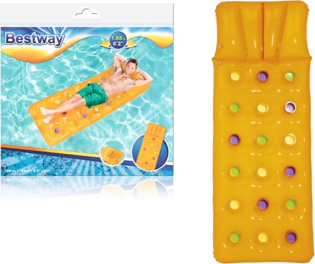 Bestway dmuchany materac wodny z poduszką 188 × 71 cm – Pomarańczowy