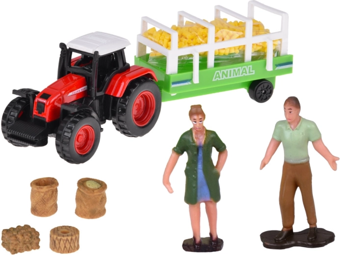 Traktor z przyczepą do zabawy w farmę