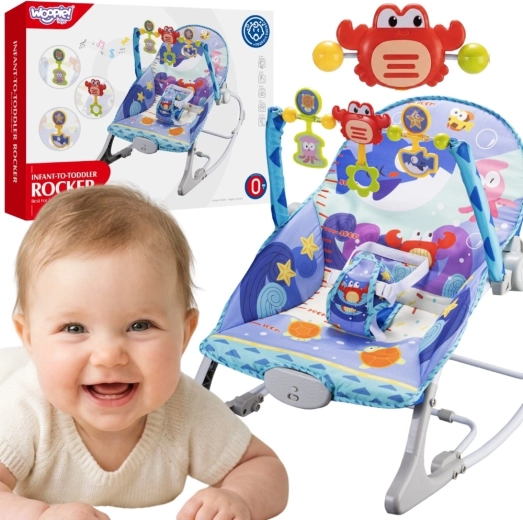 Woopie Baby bujaczek kołyska i wibracyjny bouncer 2w1 krab