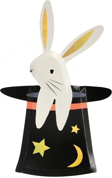 Papierowe talerzyki Królik w kapeluszu Abrakadabra MERI MERI