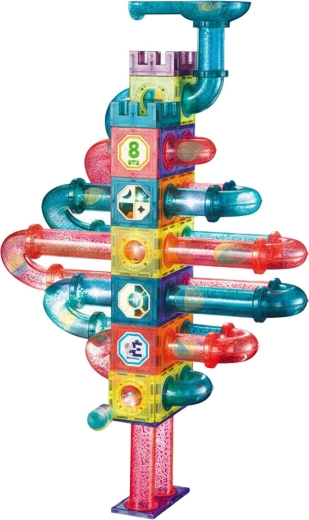 Dynamiczny tor kulkowy z tunelami i spiralami