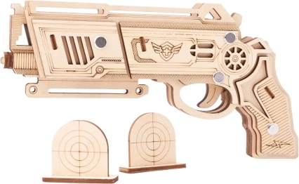 Drewniane 3D puzzle Broń na gumki Falcon