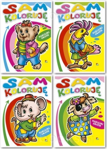 Książeczka Sam koloruję – kolorowanki dla najmłodszych z naklejkami