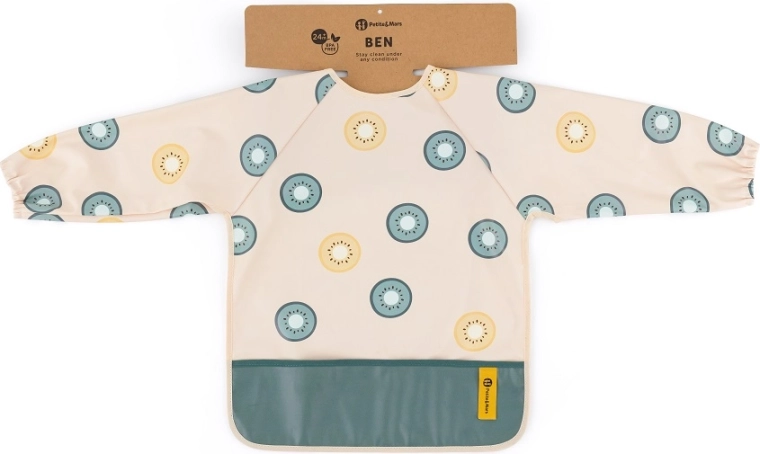 Petite&Mars śliniak z długim rękawem Ben green kiwi
