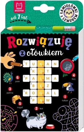 Rysuję ołówkiem: Łamigłówki z motywem lemura 7+