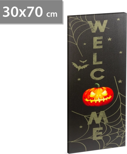 Diodowy obraz LED na Halloween na ścianę z napisem Welcome