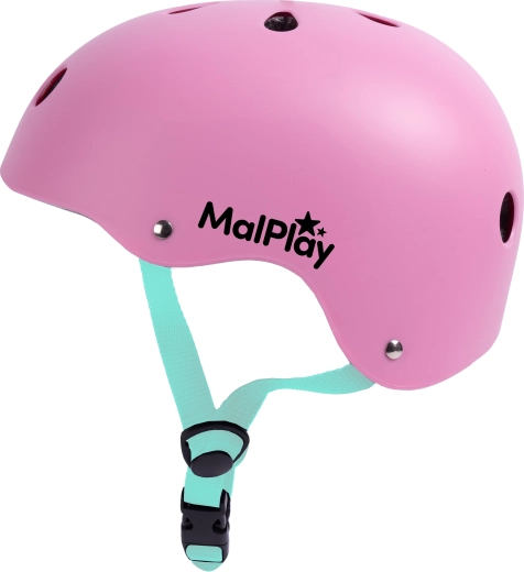 dziecięcy kask rowerowy SafeKiddo różowo‑turkusowy (S 48–54 cm)
