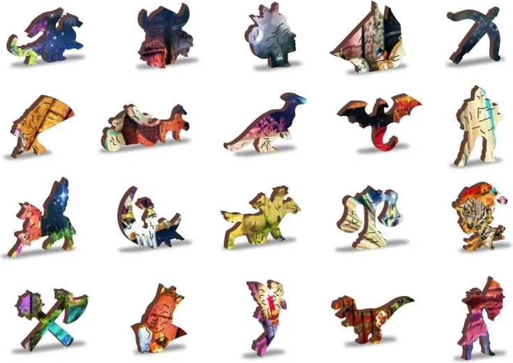 Unikalne drewniane elementy o fantazyjnych kształtach