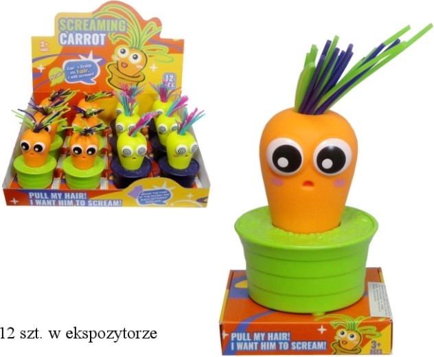 Krzycząca marchewka do ciągnięcia za natkę