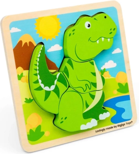 Bigjigs Toys drewniane puzzle wkładane T-Rex