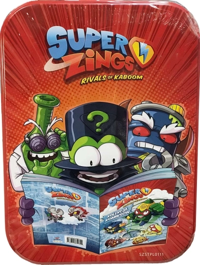SuperZings kolekcjonerska puszka z komiksem, peleryną i magnesem – uszkodzone opakowanie
