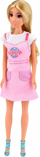 Lalka Anlily 30 cm z blond włosami i różową sukienką