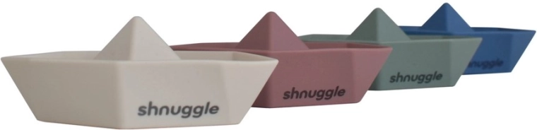 Shnuggle Stack and Sail – silikonowe łódeczki do kąpieli do układania w stos (zestaw 4 szt.)