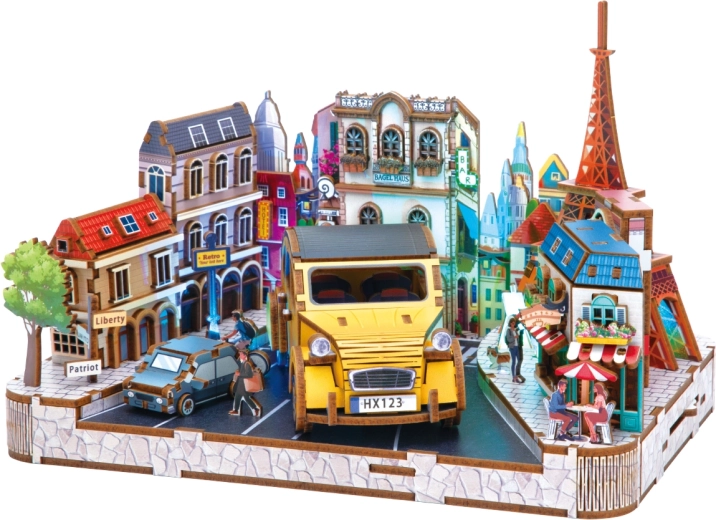 2Kids Toys 3D drewniana układanka miniatura europejskiego miasteczka - 1 szt.