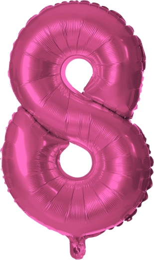 Balon foliowy cyfra 8 30 cm różowy TORO