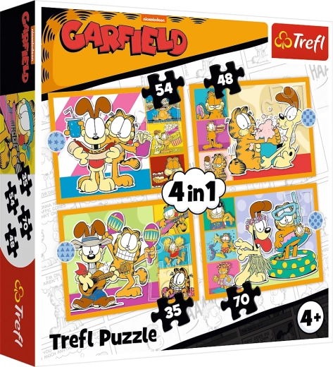 Puzzle TREFL Garfield kocha lasagne 4w1