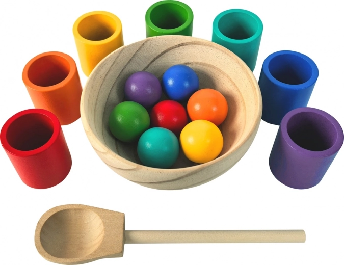 2Kids Toys tęczowe kuleczki i kubeczki – zestaw montessori 7 kolorów