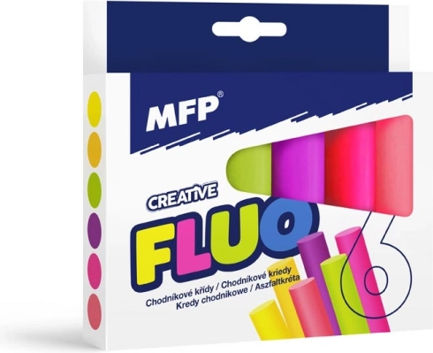 Neonowe kredy chodnikowe, okrągłe, 6 szt., mix kolorów