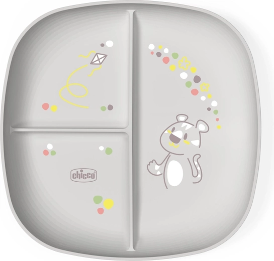 Chicco dzielony talerz grey 12m+