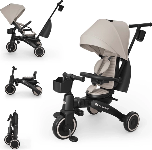 Kinderkraft JAZZ 3 składany trójkołowiec beige