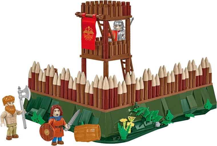 Szczegółowa wieża strażnicza z palisadą
