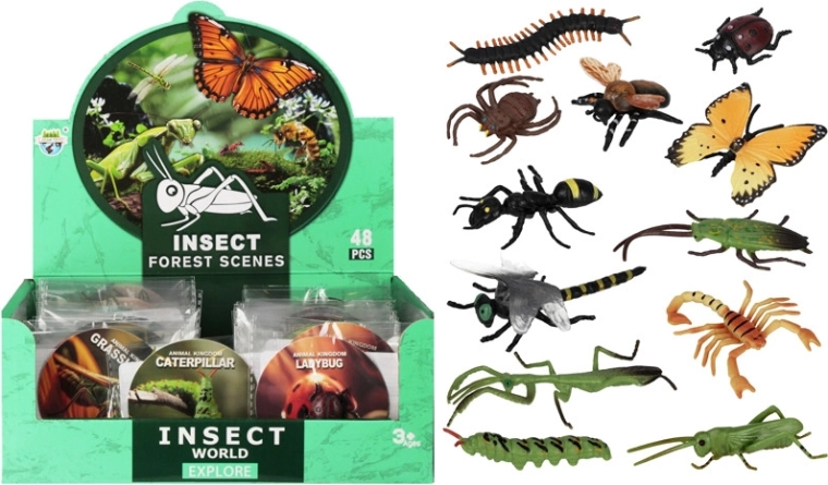 Plastikowe figurki owadów 8 cm – mix gatunków