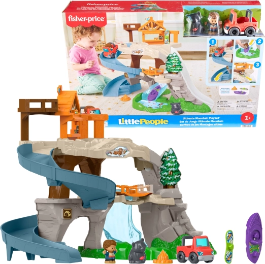 Fisher-Price Little People wielka górska przygoda – zestaw do zabawy z torem i zjeżdżalnią
