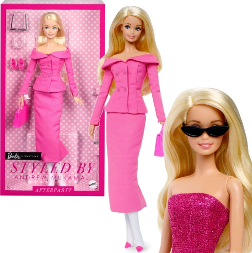 Mattel Barbie Signature kolekcjonerska lalka deluxe w różowym zestawie Day to Night, stylizowana przez Andrew Mukamal