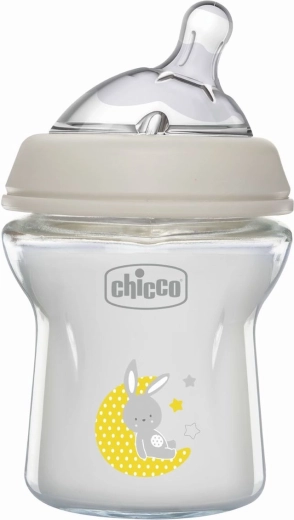 Chicco butelka niemowlęca Natural Feeling szklana 150 ml antykolkowa, neutralna, od 0 miesięcy