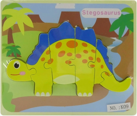 Układanka dinozaur drewniana