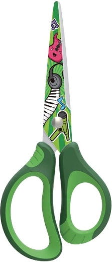Szkolne nożyczki KEYROAD Tattoo Soft 15 cm zielone
