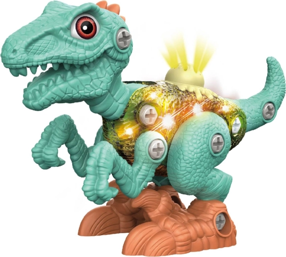 Dinozaur do skręcania ze światłem i dźwiękiem - 1 sztuka